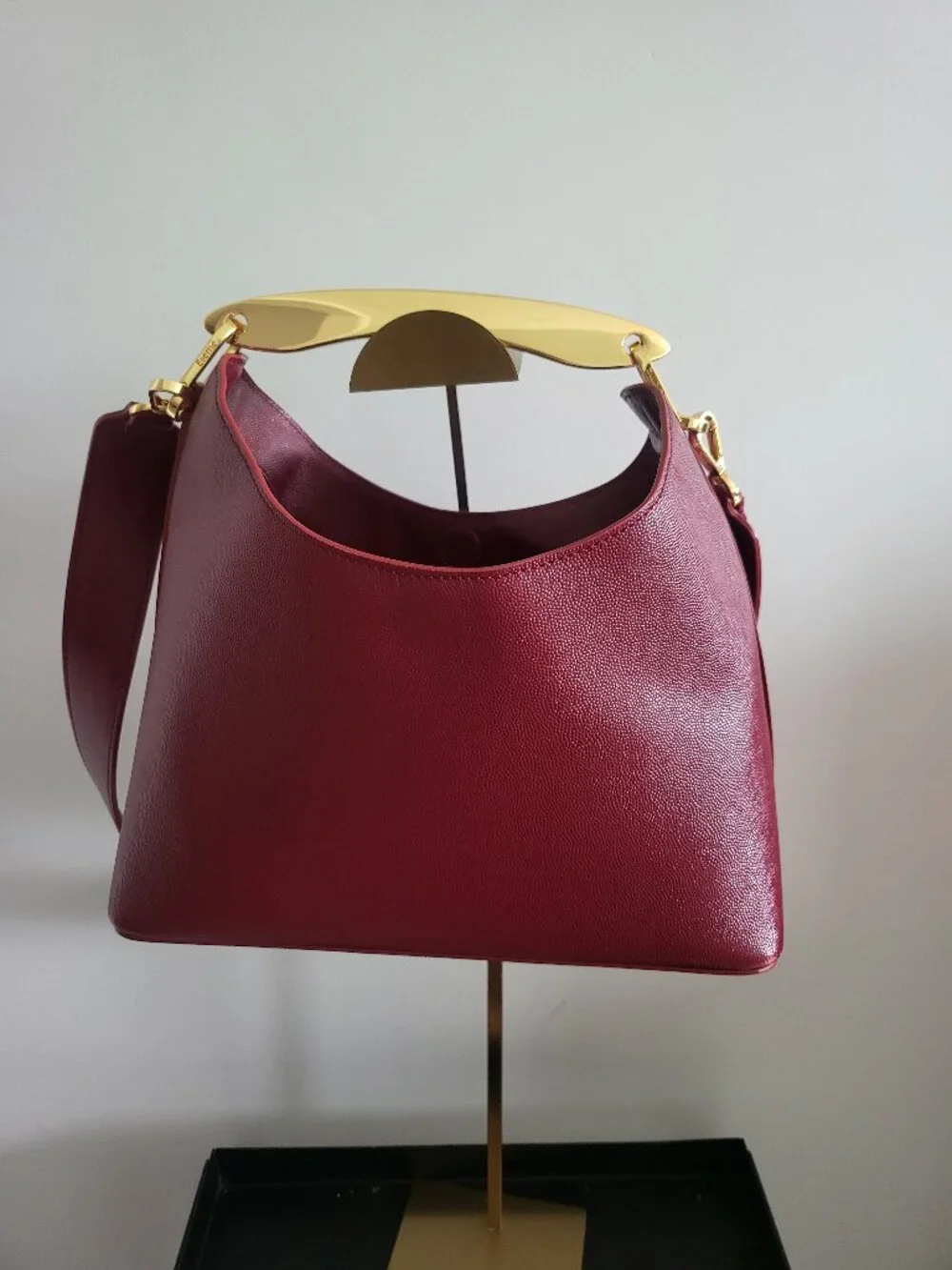 Elleme Burgundy Small Boomerang caviar leather bag